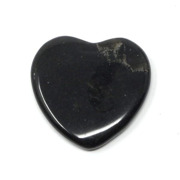 Black Obsidian Flat Heart 45mm All Polished Crystals black obsidian