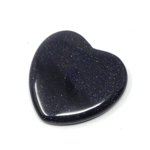 Blue Goldstone Flat Heart 45mm All Polished Crystals blue goldstone