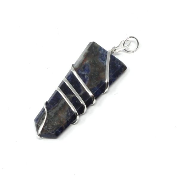 Sodalite Coil Wrapped Pendant All Crystal Jewelry pendant
