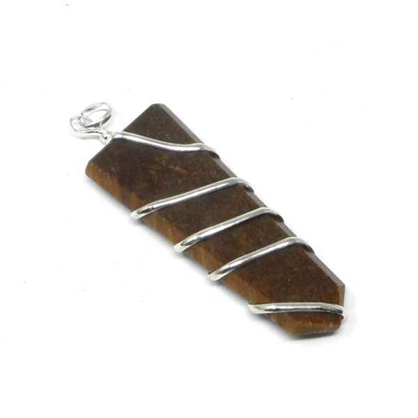 Tiger Eye Coil Wrapped Pendant All Crystal Jewelry pendant