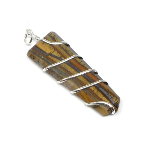 Tiger Eye Coil Wrapped Pendant All Crystal Jewelry pendant