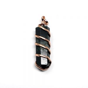 Bloodstone Copper Wrapped Pendant Crystal Jewelry bloodstone
