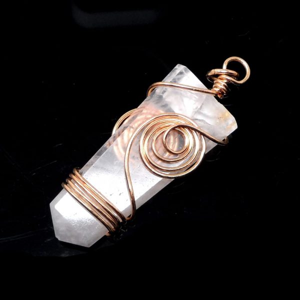 Rose Quartz & Copper Pendant All Crystal Jewelry copper