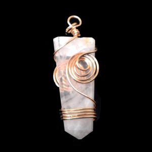 Rose Quartz & Copper Pendant Crystal Jewelry copper