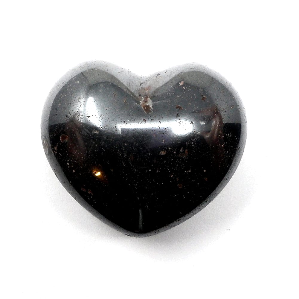 Large Hematite Heart 1.75" Hematite Puffy Heart Hematite Palm Stone