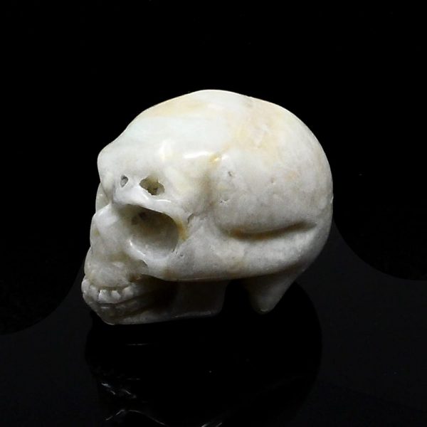 White Agate Skull All Polished Crystals agate