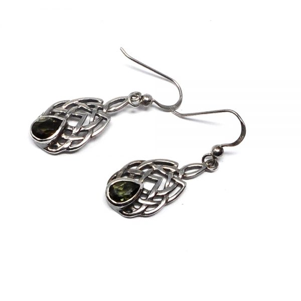 Moldavite Celtic Earrings All Crystal Jewelry crystal earrings