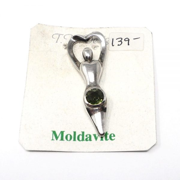 Moldavite Goddess Pendant All Crystal Jewelry authentic moldavite