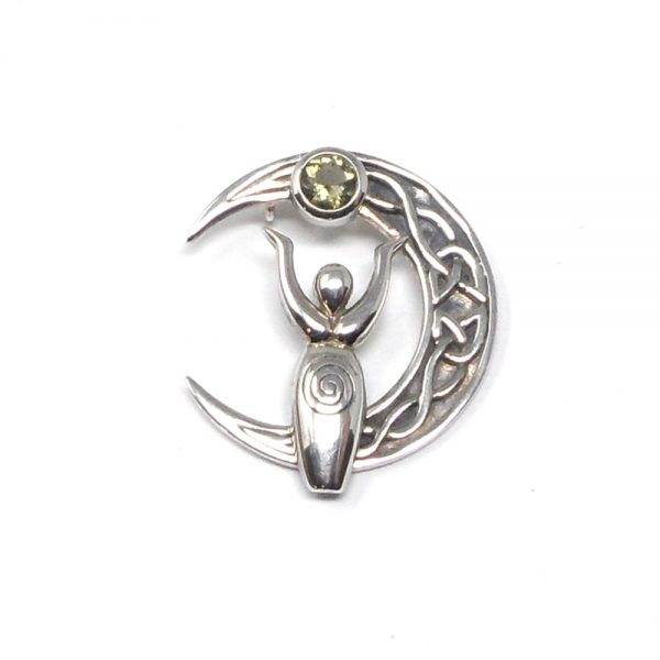 Moldavite Goddess Moon Pendant All Crystal Jewelry authentic moldavite