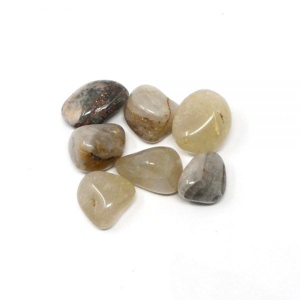 Rutilated Quartz md tumbled 4oz All Tumbled Stones chlorite quartz