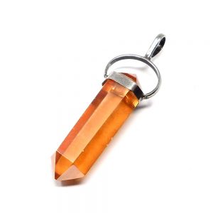 Tangerine Aura Quartz Pendant Crystal Jewelry aura crystal pendant