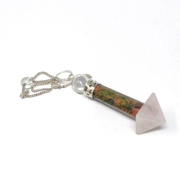 Unakite & Rose Quartz Pendulum All Specialty Items crystal dowsing