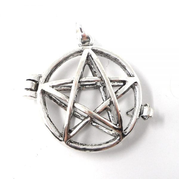 Metal Pentagram Pendant, Openable All Crystal Jewelry crystal holder