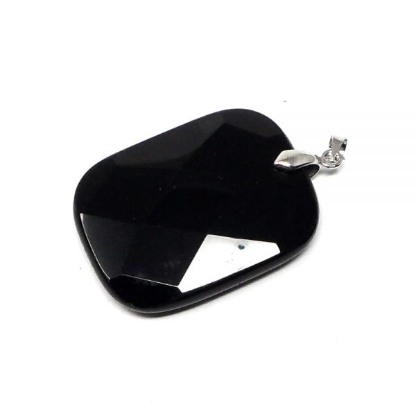 Obsidian Faceted Pendant All Crystal Jewelry black obsidian