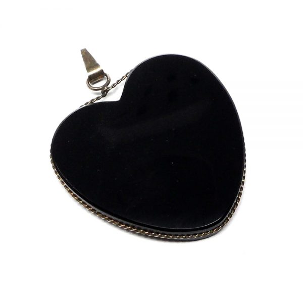 Obsidian Heart Pendant All Crystal Jewelry black obsidian