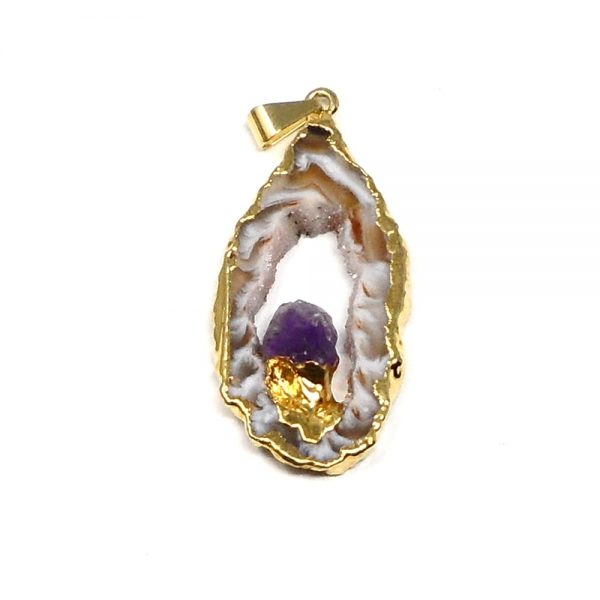 Oco Pendant with Amethyst All Crystal Jewelry agate