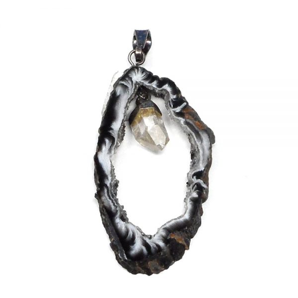 Oco Pendant with Quartz All Crystal Jewelry agate