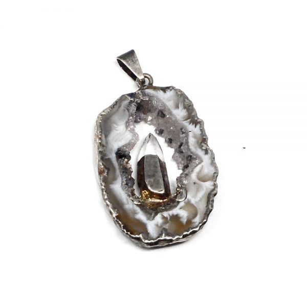 Oco Pendant with Quartz All Crystal Jewelry agate