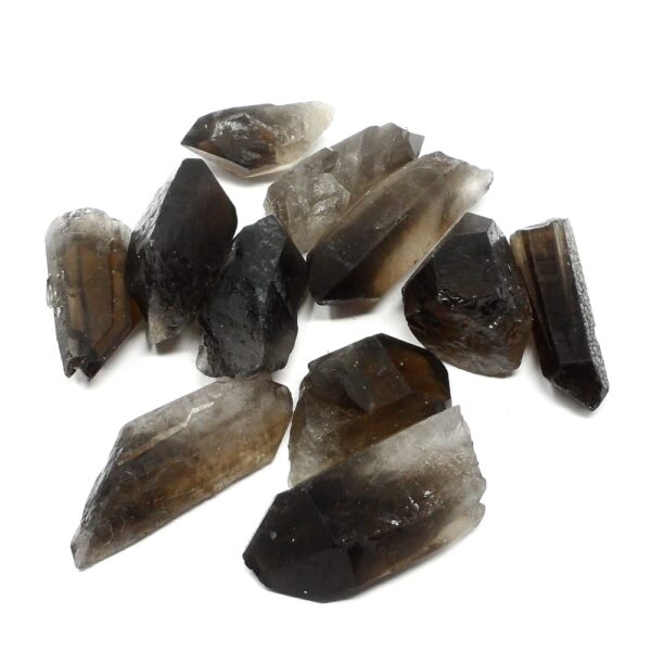 Smoky Quartz Points sm 8oz All Raw Crystals bulk smoky quartz