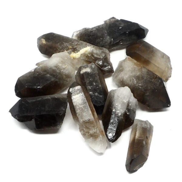 Smoky Quartz Points sm 8oz All Raw Crystals bulk smoky quartz