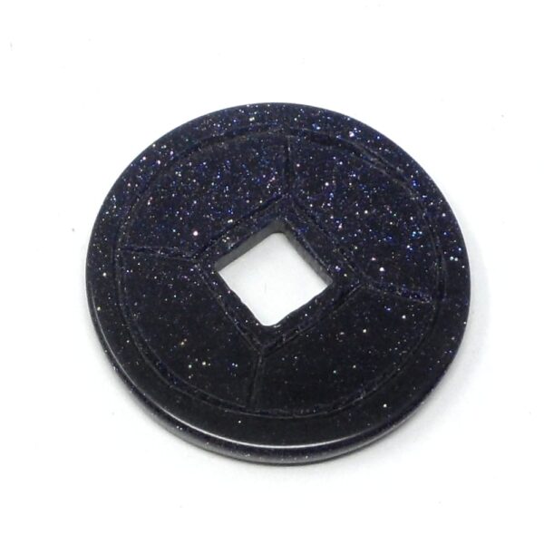 Blue Goldstone Coin All Crystal Jewelry blue goldstone