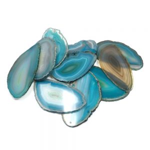 Agate Slabs, Teal, pack of 10 size 1 drilled Agate Products agate