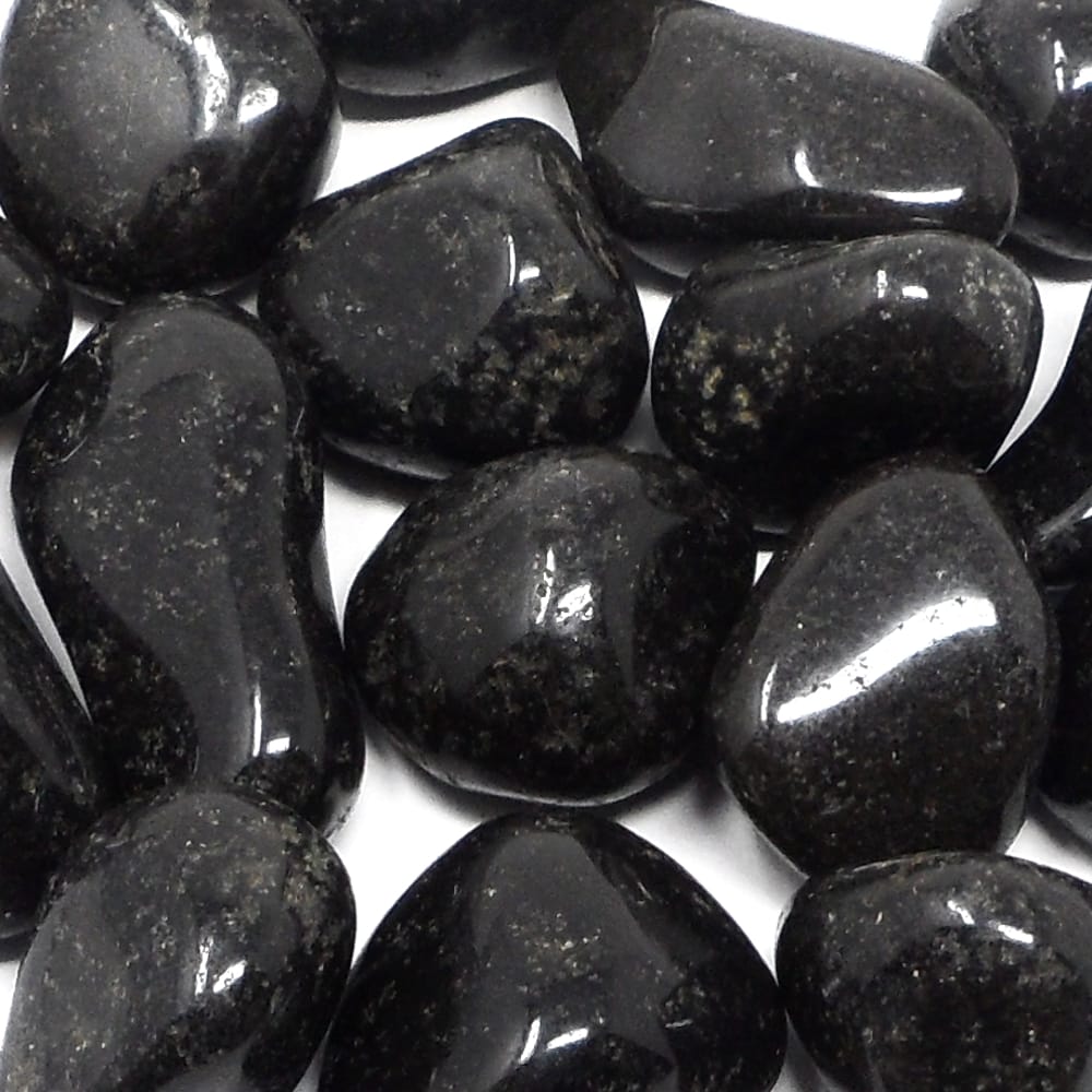 Black Onyx Tumbled Stones, Polished Black Onyx, Grade A; 4 sizes