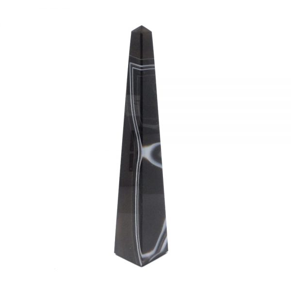 Black Banded Agate Obelisk All Polished Crystals agate