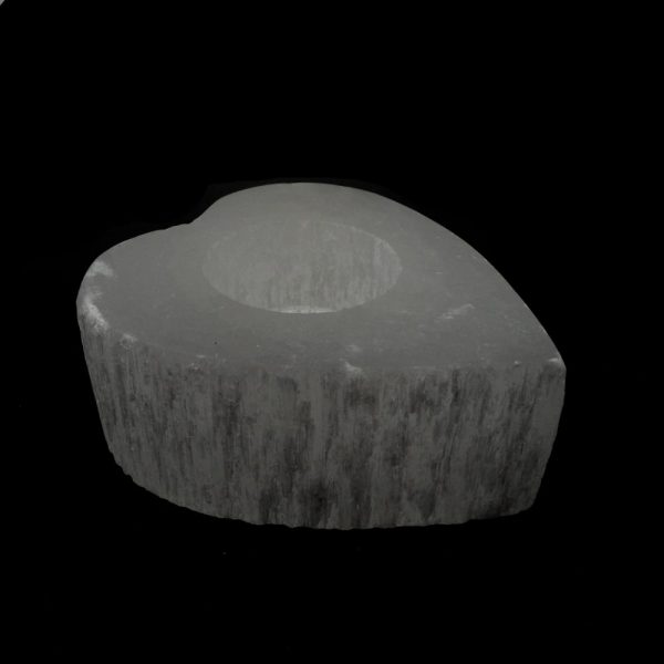 Selenite Heart Tealight Candleholder All Raw Crystals candle holder