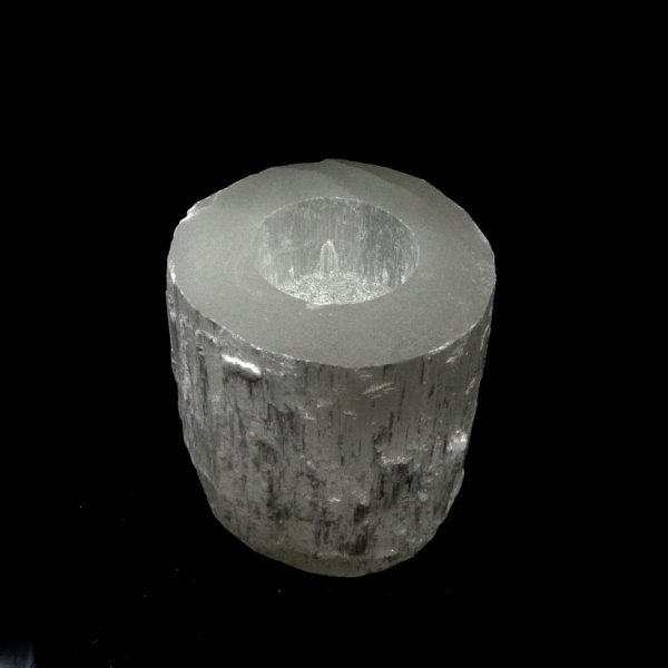 Selenite Skyscraper Tealight Candleholder All Raw Crystals candle holder
