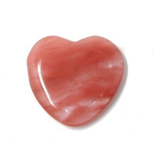 Cherry Quartz  Flat Heart 45mm All Polished Crystals cherry quartz