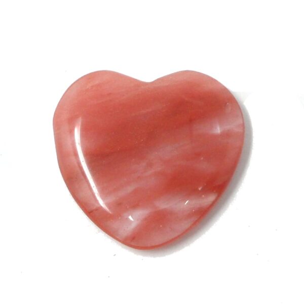 Cherry Quartz  Flat Heart 45mm All Polished Crystals cherry quartz