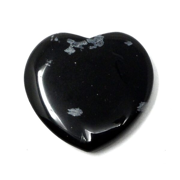 Snowflake Obsidian Flat Heart 45mm All Polished Crystals heart