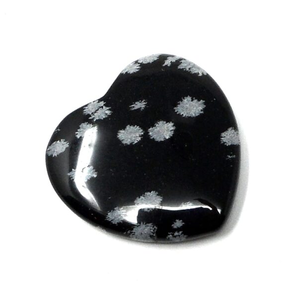 Snowflake Obsidian Flat Heart 45mm All Polished Crystals heart