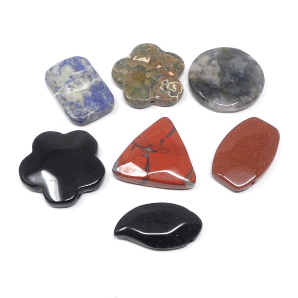 Mixed Shape Gemstone Pendants 7pc All Crystal Jewelry bulk crystal pendant